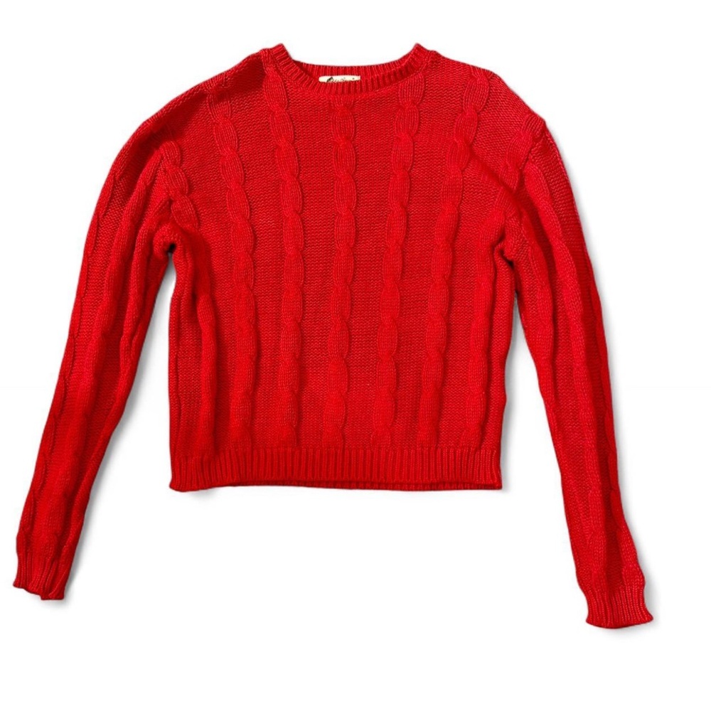 Red Cable Knit Sweater